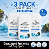 Basin & Bliss Before You Go Toilet Spray – Ocean Mist Scent, 3 Pack, 1 fl oz Each