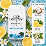 Basin & Bliss Toilet Spray – Spritz Before You Sit, 3 Pack Assorted Scents, Ocean Mist, Vanilla Whisper & Eucalyptus, 1 fl oz Each