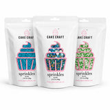 Cake Craft Under the Sea Sprinkles Set – Blue Sugar Strands, Blue & Green Sprinkle Mix & Ocean Cake Decorations