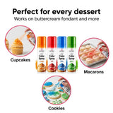 Cake Craft Edible Food Coloring Spray Set – 4 Pack Red, Blue, Green & Orange Cake Decorating Sprays