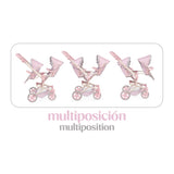 DeCuevas Toys Sophie Twin Doll Stroller – Foldable Double Doll Pushchair with Adjustable Handlebar - Pink