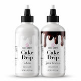 Cake Craft 2 Pack Vanilla & Chocolate Cake Drip, Edible Drip Icing Drizzle Frosting Mix for Decorating Cookies, Cupcakes, Donuts, Cakes, Dessert Decor, Heat and Ready to Use, 4 Ounce