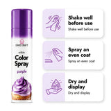 Cake Craft Edible Food Coloring Spray Set – 4 Pack Pink, Purple, Gold & Silver Cake Decorating Sprays