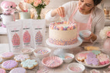 Cake Craft Pastel sprinkles Set, 3 Pack Edible Cake Decoration, Pink & White Sugar Strands with pink sprinkle mix