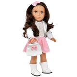 Gift Boutique Elizabeth 18 Inch Girl Fashion Doll – Brown Hair, Brown Eyes, Polka Dot Dress, Leather Jacket & Accessories