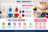 Cake Craft Primary Sprinkles 3 Pack 300g, Red Sugar strands, White Nonpareils & Blue Sugar Strands