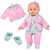 Dolls To Play Soft Body Baby Doll, 14 Inch Doll with Clothes Set and Accessories - Blue