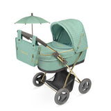 Capriccio Doll Pram with Matching Parasol – Foldable Doll Stroller - Green