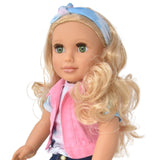 Gift Boutique Emily 18 Inch Girl Fashion Doll – Blonde Hair, Green Eyes, Pink Jacket, Denim Pants & Accessories