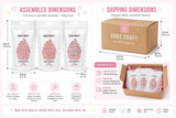 Cake Craft Pastel sprinkles Set, 3 Pack Edible Cake Decoration, Pink & White Sugar Strands with pink sprinkle mix