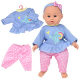 Dolls To Play Soft Body Baby Doll, 14 Inch Doll with Clothes Set and Accessories - Blue