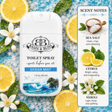 Basin & Bliss Before You Go Toilet Spray – Ocean Mist Scent, 3 Pack, 1 fl oz Each