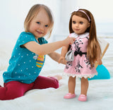 Gift Boutique 18 Inch Girl Fashion Doll – Brown Hair, Brown Eyes, Poseable Body, Dress, Shoes & Accessories