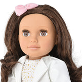 Gift Boutique Elizabeth 18 Inch Girl Fashion Doll – Brown Hair, Brown Eyes, Polka Dot Dress, Leather Jacket & Accessories