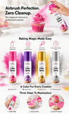Cake Craft Edible Food Coloring Spray Set – 4 Pack Pink, Purple, Gold & Silver Cake Decorating Sprays
