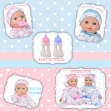Soft Body Twin Baby Dolls 12-Inch Boy & Girl Doll Set with Pacifier – Gift Box