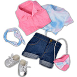 Gift Boutique Emily 18 Inch Girl Fashion Doll – Blonde Hair, Green Eyes, Pink Jacket, Denim Pants & Accessories