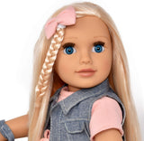 Gift Boutique 18 Inch Girl Fashion Doll – Long Blonde Hair, Blue Eyes, Denim Jacket, Leather Boots & Accessories