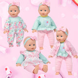 Dolls To Play Soft Body Baby Doll, 14 Inch Doll with Clothes Set and Accessories - Blue