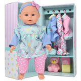 Dolls To Play Soft Body Baby Doll, 14 Inch Doll with Clothes Set and Accessories - Blue