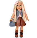 Gift Boutique 18 Inch Girl Fashion Doll – Long Blonde Hair, Blue Eyes, Denim Jacket, Leather Boots & Accessories