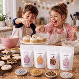 Cake Craft Gold & Silver Sprinkles 4 Pack – Metallic Gold Mix & Sugar Pearls Cake Decorating Set, 400g