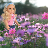 Gift Boutique Emily 18 Inch Girl Fashion Doll – Blonde Hair, Green Eyes, Pink Jacket, Denim Pants & Accessories