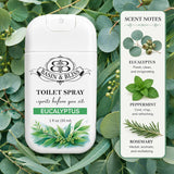 Basin & Bliss Before You Go Toilet Spray – Eucalyptus Scent, 3 Pack, 1 fl oz Each