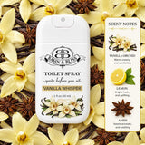 Basin & Bliss Toilet Spray – Spritz Before You Sit, 3 Pack Assorted Scents, Ocean Mist, Vanilla Whisper & Eucalyptus, 1 fl oz Each